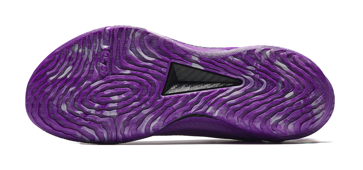 Unisex basketball shoes outsole, fluorescent violet rubber tread with traction pods