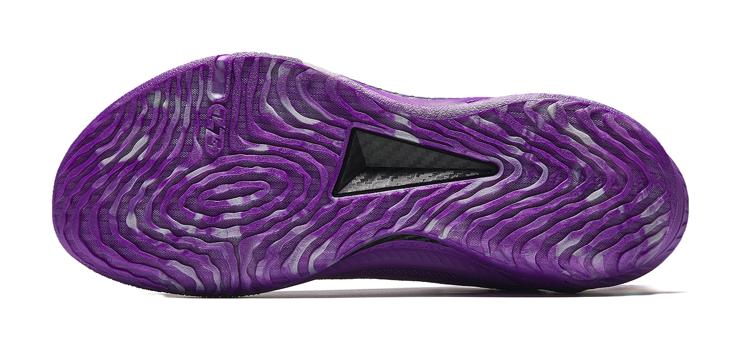 Unisex basketball shoes outsole, fluorescent violet rubber tread with traction pods