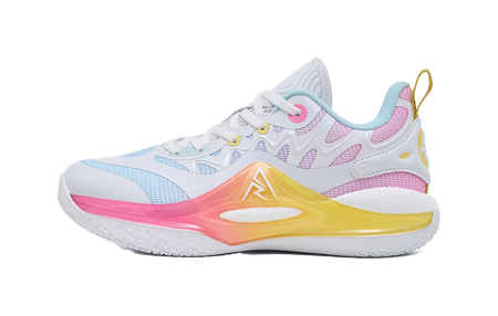 Rigorer Reeves second-generation AR2 ice cream is comfortable, versatile, trendy, anti slip, shock-absorbing, wear-resistant, low top basketball shoe powder, white and yellow children's style  VJSNEAKER