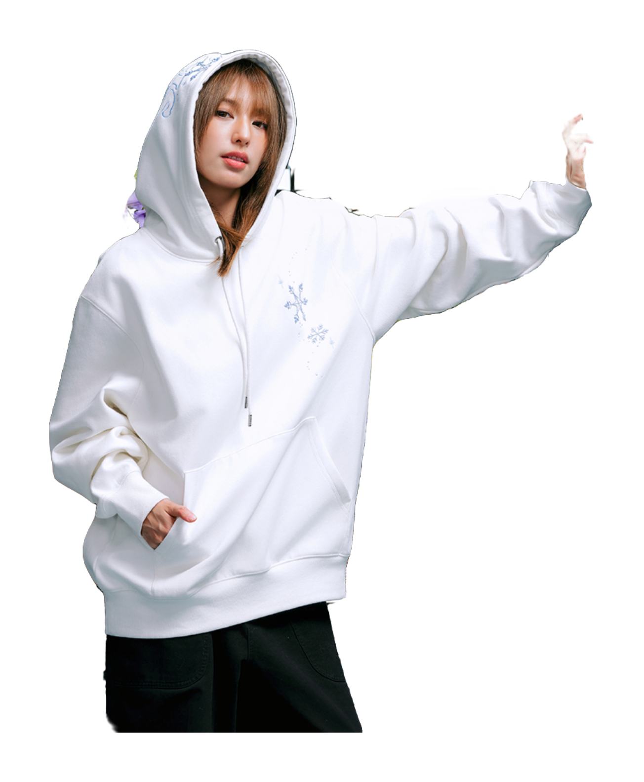 WHOOSIS Gradient Sparkling 3D Snowflake Print with Velvet Hoodie Hoodie Hoodie Unisex  vjsneaker.com