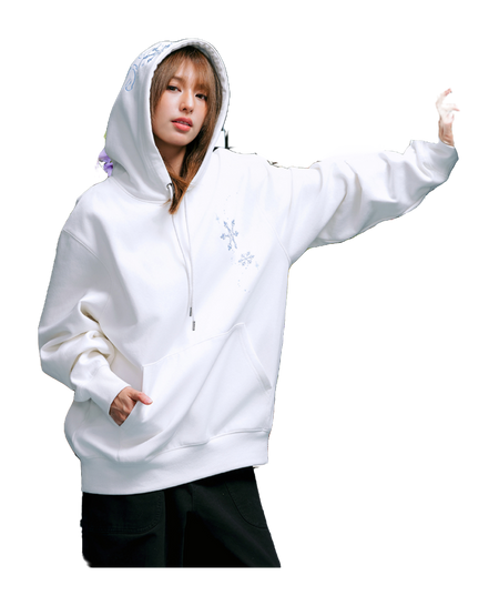 WHOOSIS Gradient Sparkling 3D Snowflake Print with Velvet Hoodie Hoodie Hoodie Unisex  vjsneaker.com