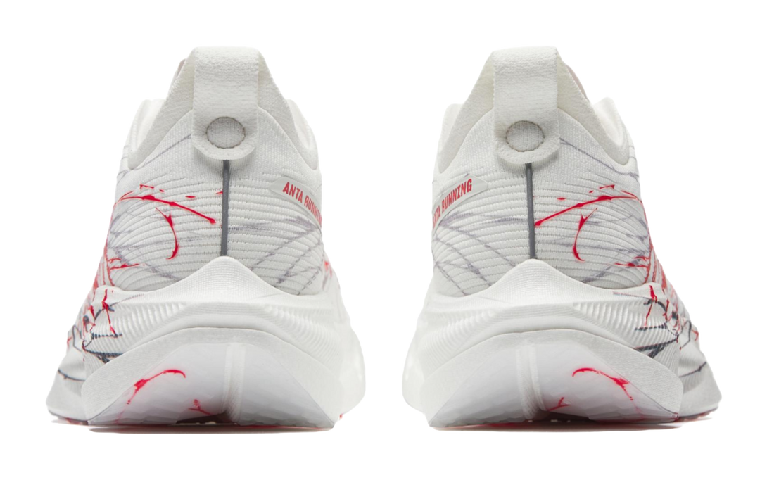 ANTA Mario 2 Running Shoes Men's Low top Papyrus White, Flame Red 