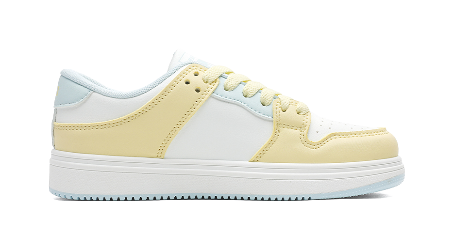 Warrior Abrasion Resistant, Lightweight, And Breathable Low top Skateboard Shoes Women's White Yellow Blue 