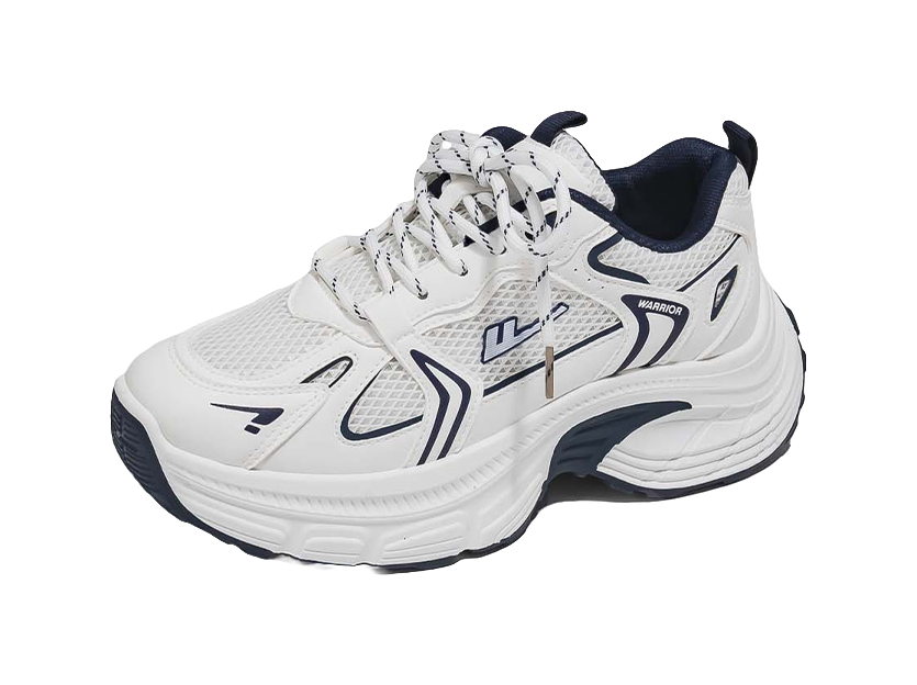 Warrior Low top Chunky Sneakers Womens Silver Gray Black  vjsneaker.com