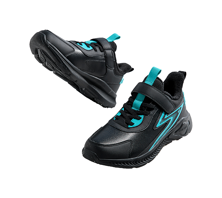 361°KIDS Synthetic Leather Slip Resistant Abrasion Resistant Low top Kids Running Shoes Black Green Kids  VJSNEAKER