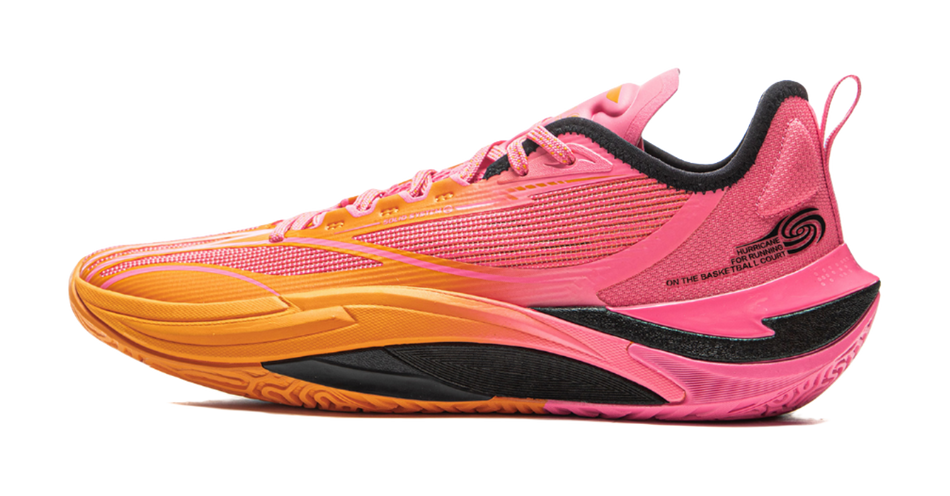 LiNing Cushioning, Slip Resistant, Abrasion Resistant, Rebound Grip Low Top Basketball Shoes Mens Pink Orange  VJSNEAKER