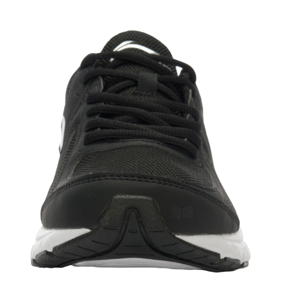 Li-Ning lace-up running shoe, black textured toe and white sole