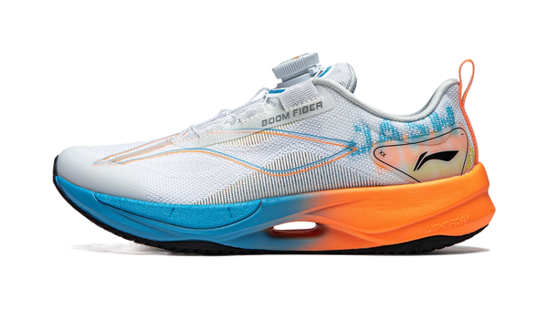 LINING YOUNG Running Slip Resistant Cushioning Abrasion Resistant Breathable Low top Kids' Running Shoes White Orange 