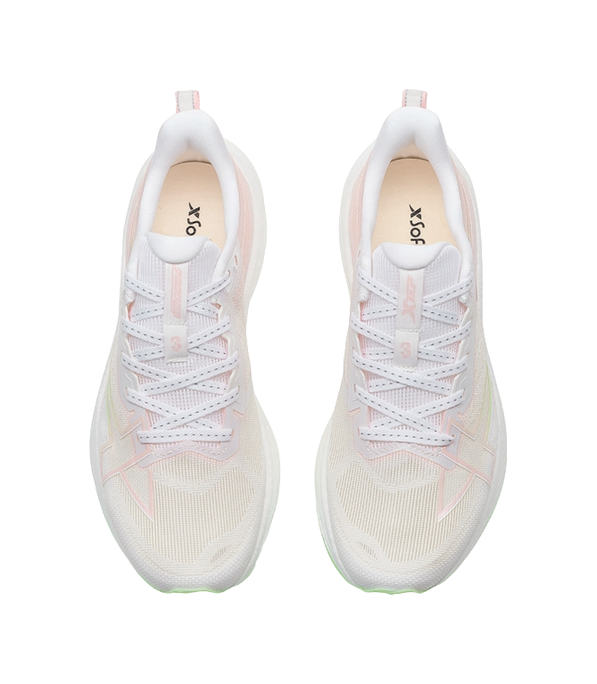 XTEP 2000km 3.0 Running Shoes Women's Low top Classic White/Peach Blossom Pink/Elf Green 