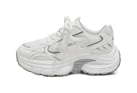 Warrior Low top Chunky Sneakers Womens Silver Gray Black  vjsneaker.com