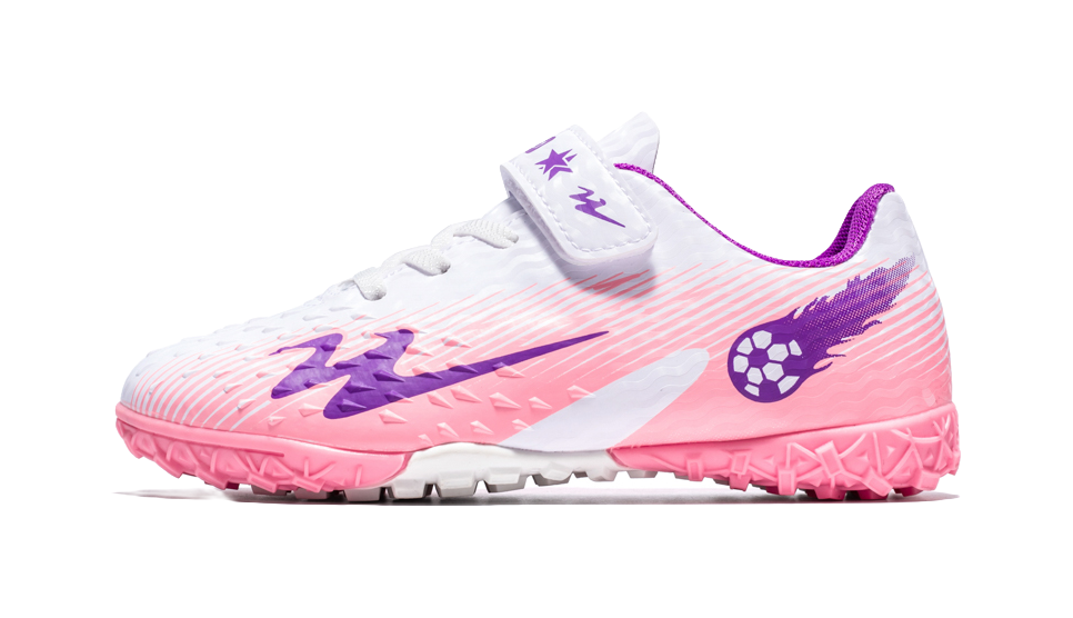 Double Star TF Broken Nail Sports Leisure Non slip Anti kick Lightweight Shock Absorbent Low cut Football Shoes White Purple Pink Children's Edition  VJSNEAKER