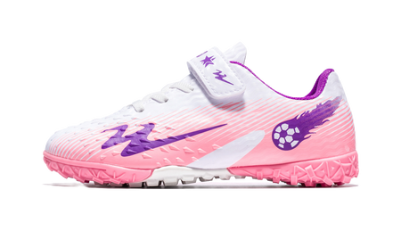 Double Star TF Broken Nail Sports Leisure Non slip Anti kick Lightweight Shock Absorbent Low cut Football Shoes White Purple Pink Children's Edition  VJSNEAKER
