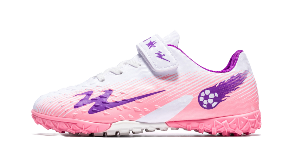 Double Star TF Broken Nail Sports Leisure Non slip Anti kick Lightweight Shock Absorbent Low cut Football Shoes White Purple Pink Children's Edition  VJSNEAKER