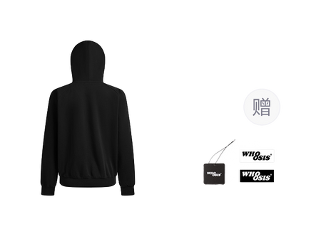 WHOOSIS letter embroidered LOGO hooded cover, classic and versatile, loose fit, campus multi-color, autumn and winter long sleeves with fleece hoodie, unisex  vjsneaker.com