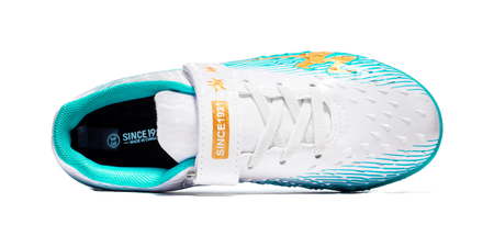 Double Star TF Broken Nail Sports Leisure Non slip Anti kick Lightweight Shock Absorbent Low cut Football Shoes White Moon Orange Children's Edition  VJSNEAKER