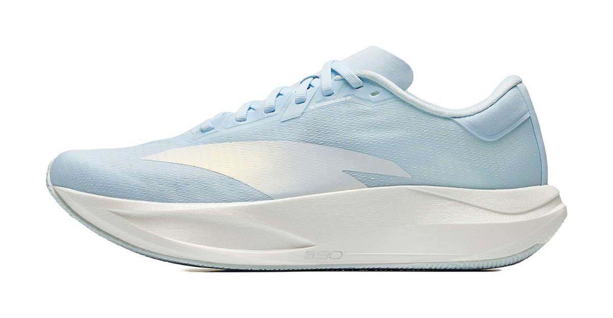 ANTA Zone 2 low-top running shoes, light blue knit upper with white sole and laces