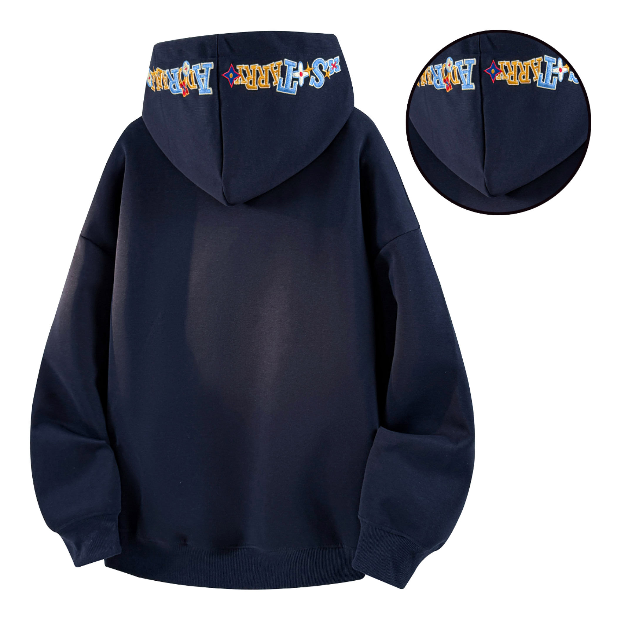 Warrior Warrior American Basic Retro Fun Embroidered Letter Logo Loose Casual Trend Versatile Windproof College Style Sports Couple Hooded Long Sleeve Thick Velvet Hoodie for Men and Women  vjsneaker.com