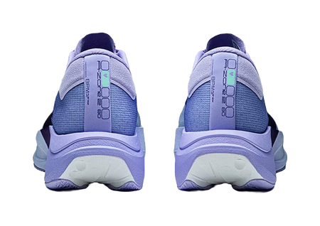 Light twilight blue and lavender low-top shoes, rear view on both sides
