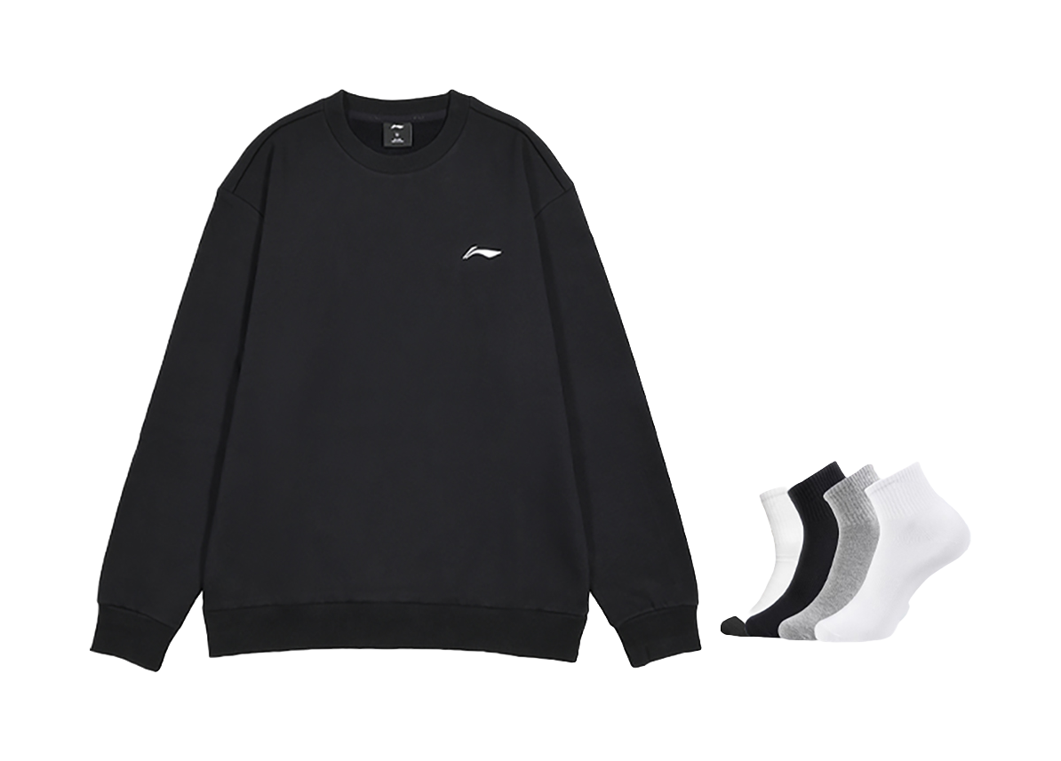 LiNing Sports Fashion Collection Sweatshirt Fall Mens Black  VJSNEAKER