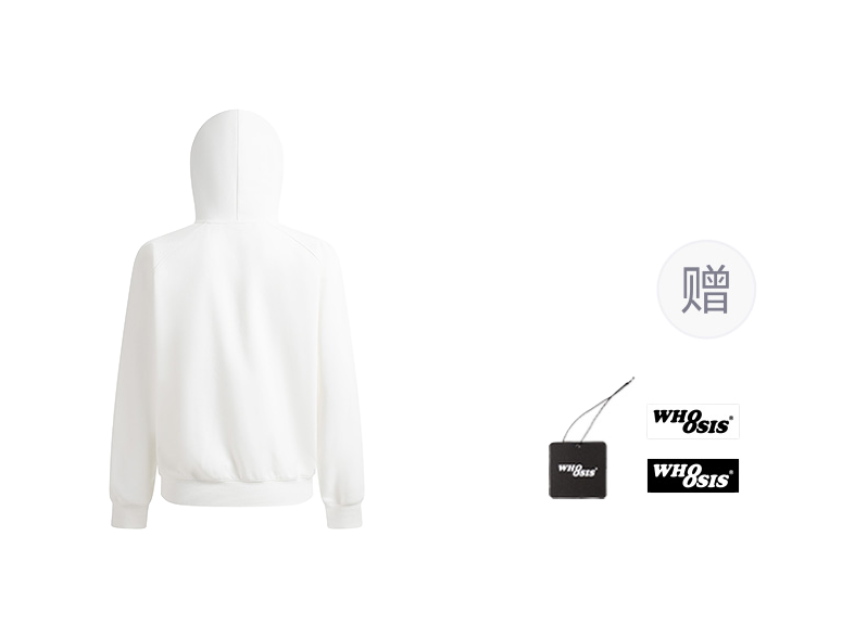 WHOOSIS letter embroidered LOGO hooded cover, classic and versatile, loose fit, campus multi-color, autumn and winter long sleeves with fleece hoodie, unisex  vjsneaker.com