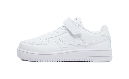XTEP Air Force 1 Synthetic Leather Breathable Low top Kids Skateboarding Shoes New White Kids  VJSNEAKER