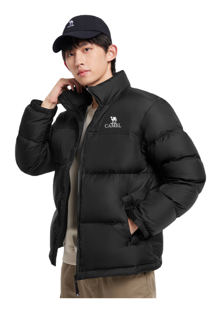 CAMEL Outdoor Color Block Soft Windproof Cold Resistant Down Jacket Unisex  vjsneaker.com