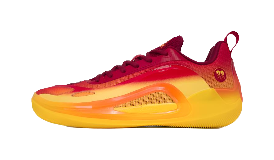 Pickett Extreme Wiggins 4 Comfortable and Versatile Fabric Synthetic Leather Anti slip, Wear resistant, Shock Absorbent Low cut Basketball Shoes for Men, Dark Red, Orange Yellow  VJsneaker