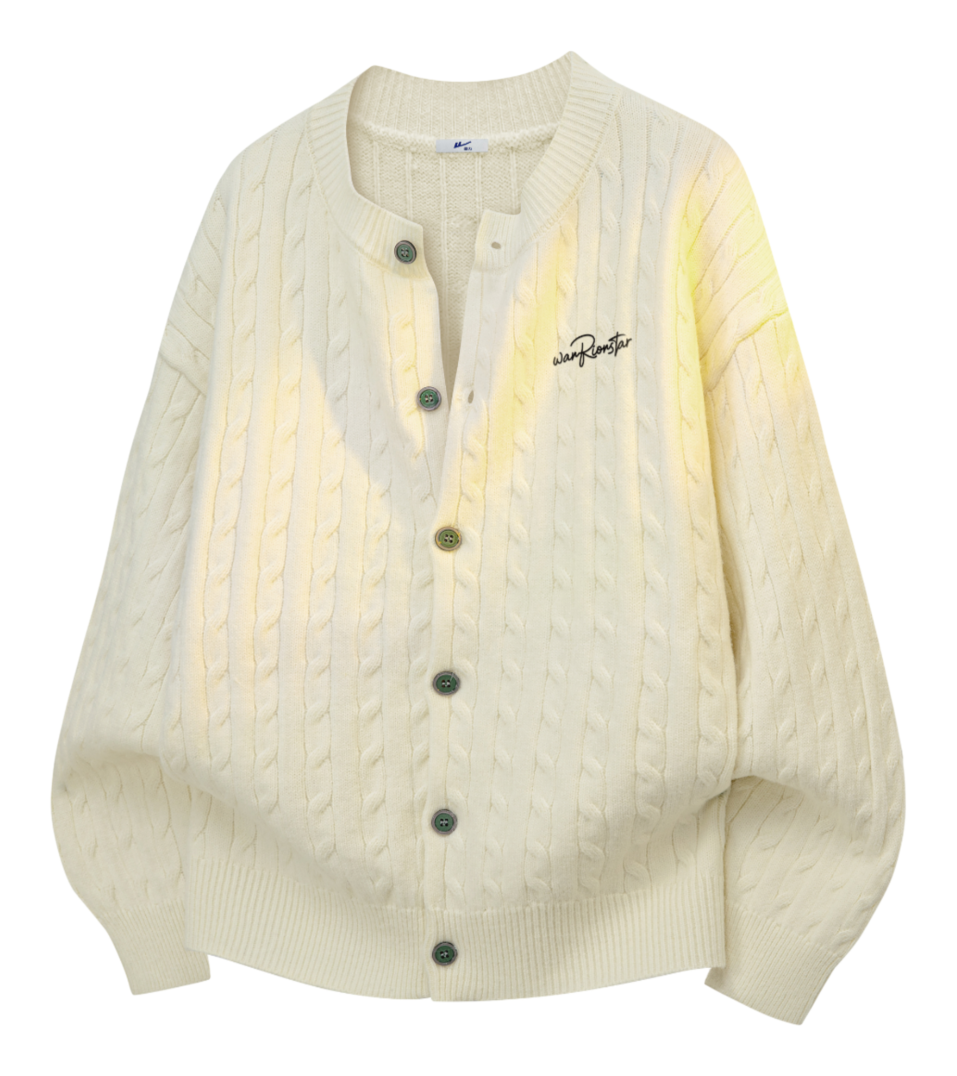 Warrior Power Simple Retro Cleanfit American Zipper Cardigan Basic Edition Warm, Soft, Comfortable Skin friendly Non stick Embroidered Sweater Knitted Sweater Unisex  vjsneaker.com