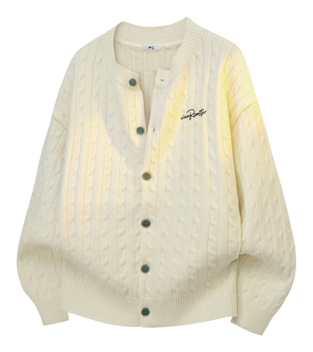 Warrior Power Simple Retro Cleanfit American Zipper Cardigan Basic Edition Warm, Soft, Comfortable Skin friendly Non stick Embroidered Sweater Knitted Sweater Unisex  vjsneaker.com