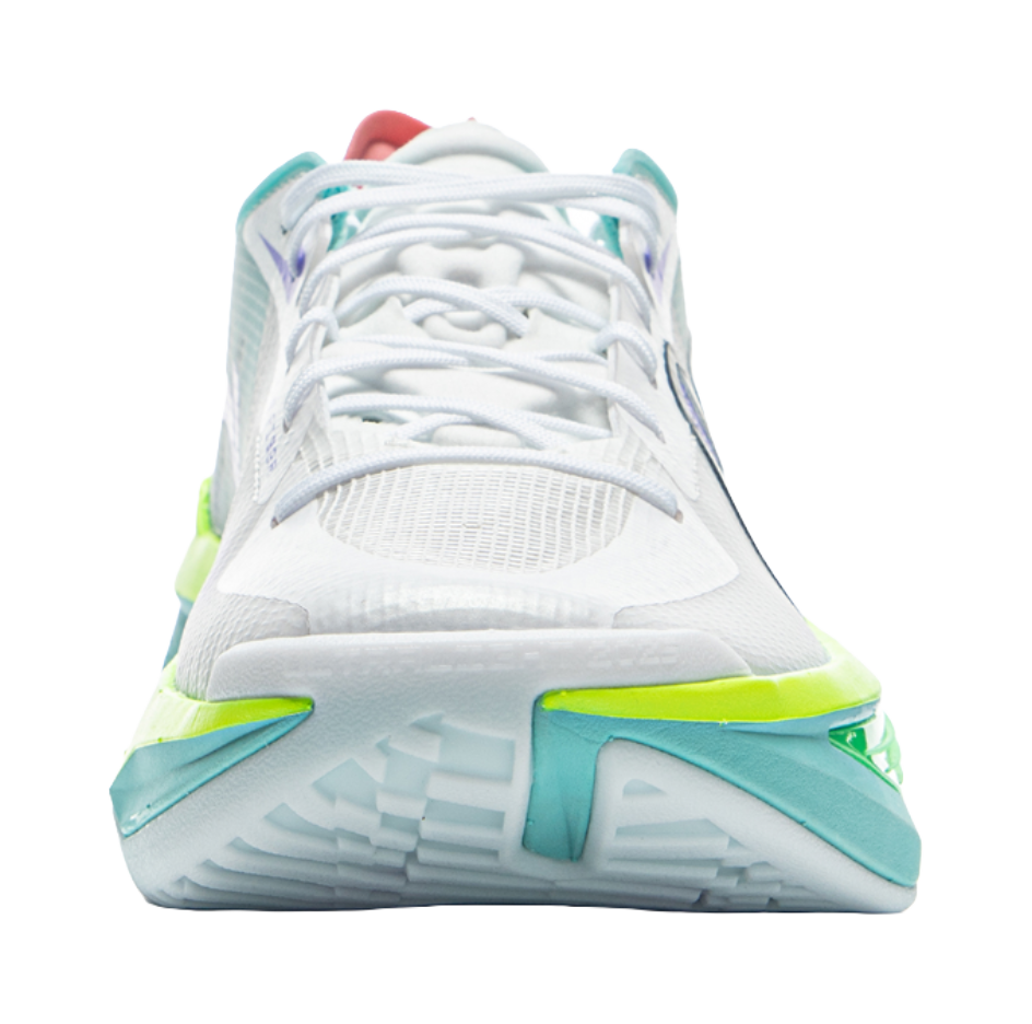 LiNing Ultra Light Cushioned Slip-Resistant Lightweight Low-Top Basketball Shoes Mens White Green  VJSNEAKER