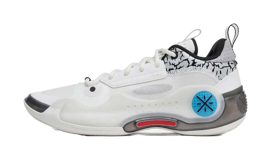 LiNing Anti-Slip Wear-Resistant Low-Top Basketball Shoes Mens White Black Blue  VJSNEAKER