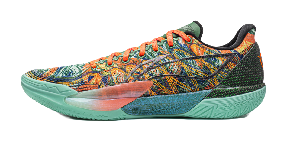 Li-Ning Gamma 2 Low-top Basketball Shoes Men's Green Orange Blue