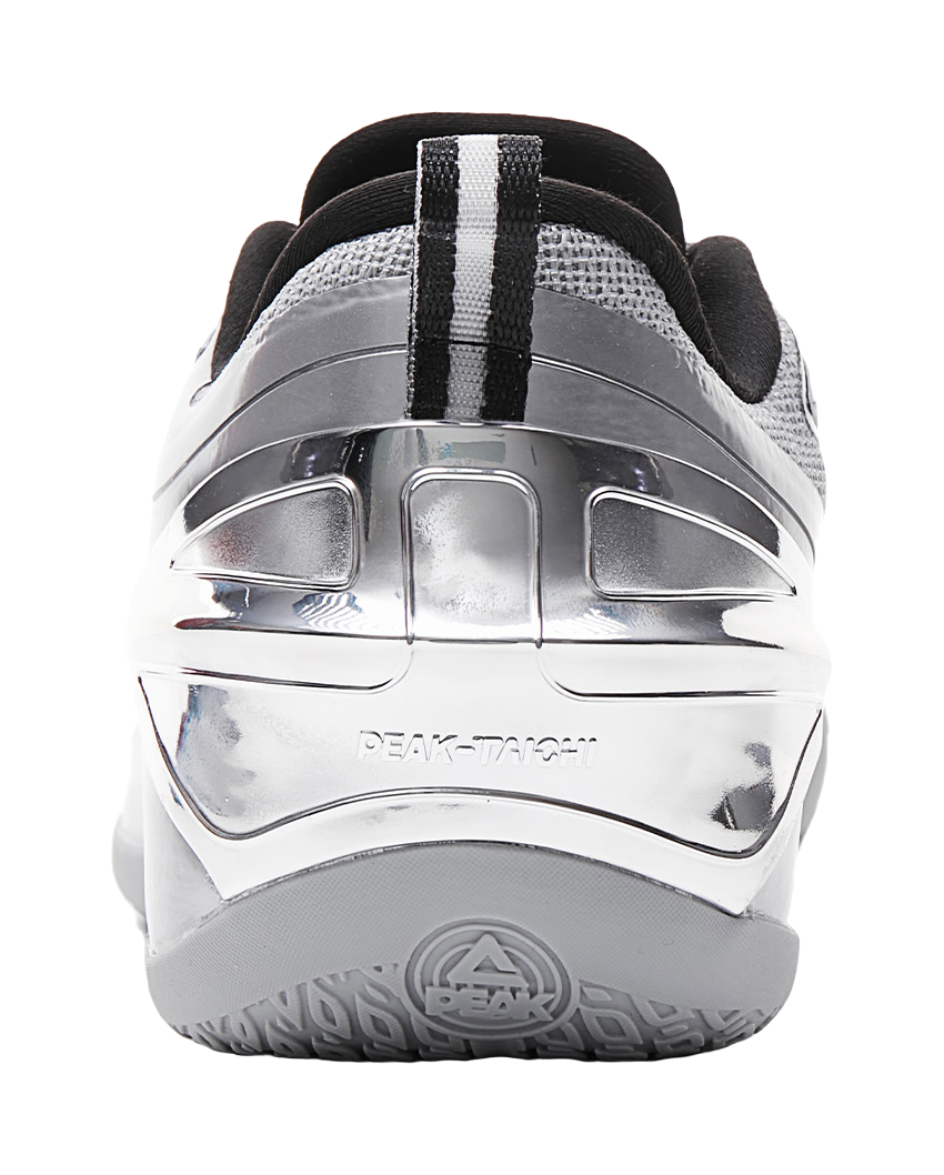 Peak style extreme general silver wing color scheme big triangle design carbon plate extreme+P-SOON technology midsole lightweight rebound GCU anti-skid outsole shock absorption, anti slip, wear-resistant and impact resistant basketball shoes men's g  vjsneaker.com