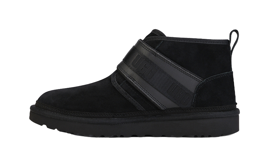UGG Neumel Snapback Buckle Fleece Lined Snow Boots Black  vjsneaker.com
