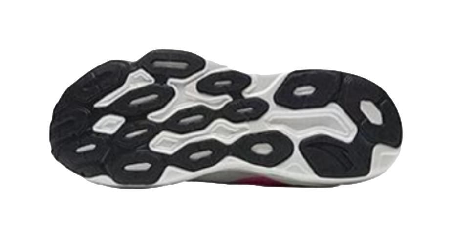 Men's low-top running shoe outsole with tread pattern and dark rubber edges