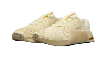 Nike Metcon 9 Slip Resistant Abrasion Resistant Low top Training Shoes Womens Beige Yellow  vjsneaker.com