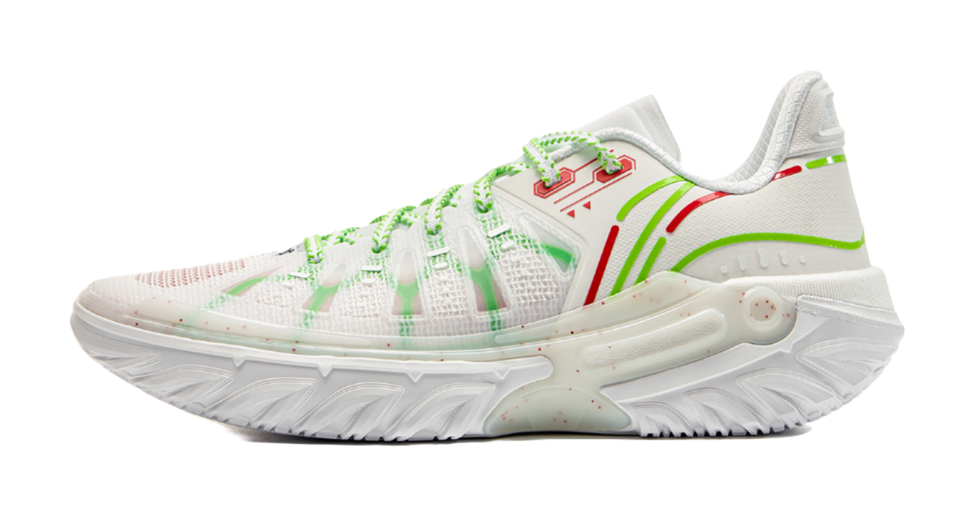 LiNing Jie Ao 2 Cushioning Anti-Slip And Wear-Resistant Rebound Low-Top Outdoor Basketball Shoes Mens White Green  VJSNEAKER