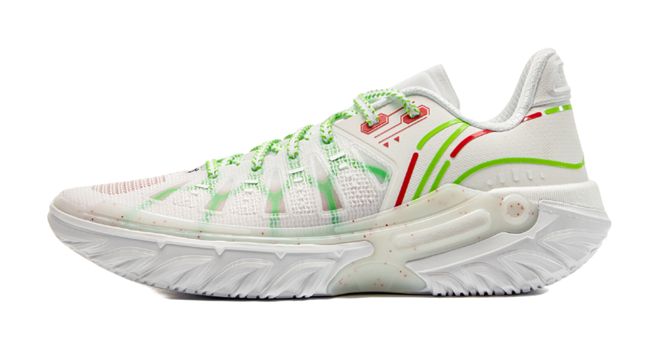 LiNing Jie Ao 2 Cushioning Anti-Slip And Wear-Resistant Rebound Low-Top Outdoor Basketball Shoes Mens White Green  VJSNEAKER