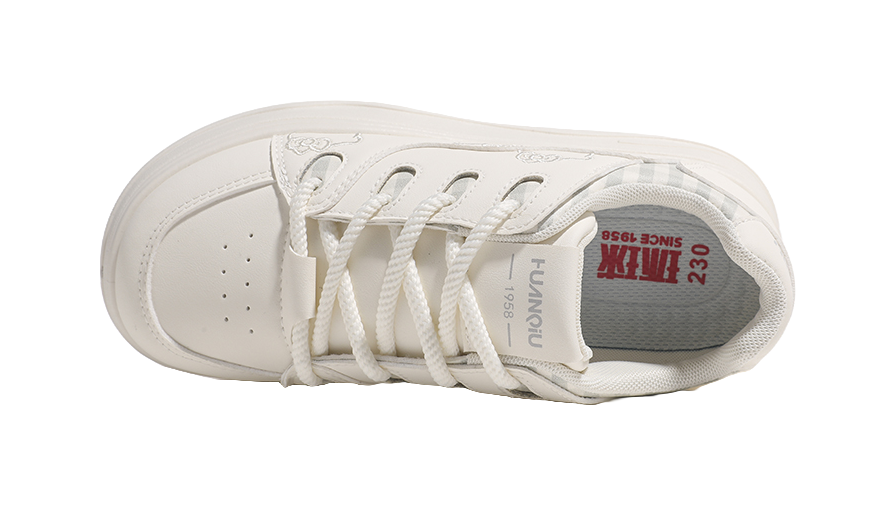 HUANQIU Women's Embroidered Kitten Skateboard Shoes - Sweet & Cute Low-Top Design with Height Increase & Shock Absorption 