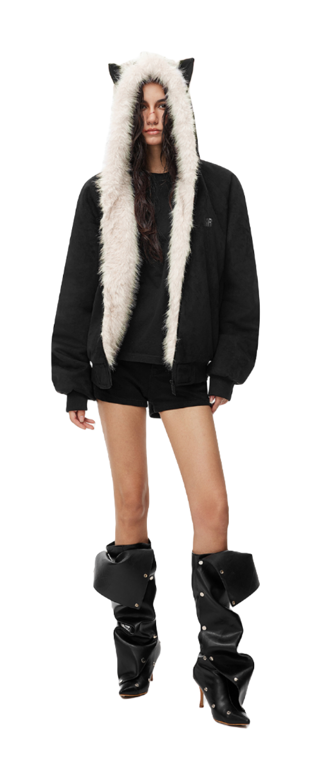 FDR Puffer Jackets Unisex Fur Collar Moderate  vjsneaker.com