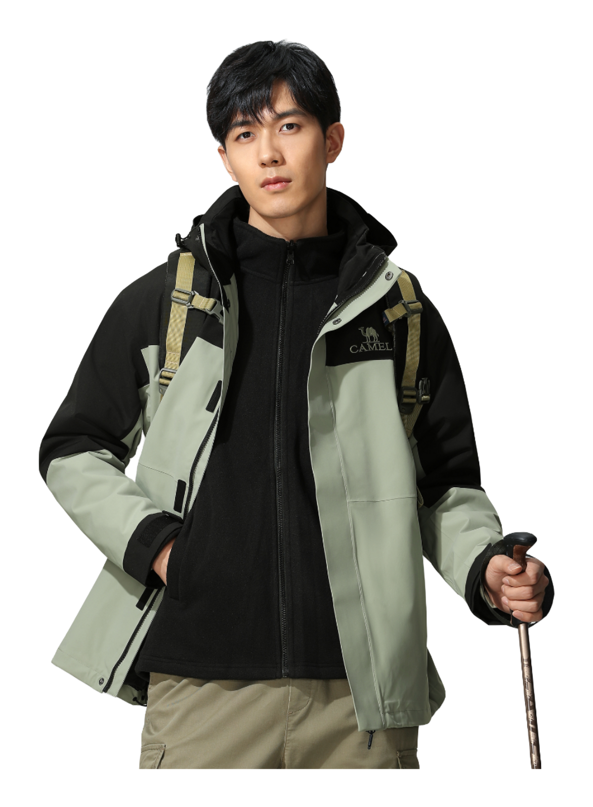 CAMEL Hiking Outdoor Adventure Waterproof, Windproof, Breathable, Abrasion Resistant, Thermal Windbreaker Jacket Unisex  vjsneaker.com