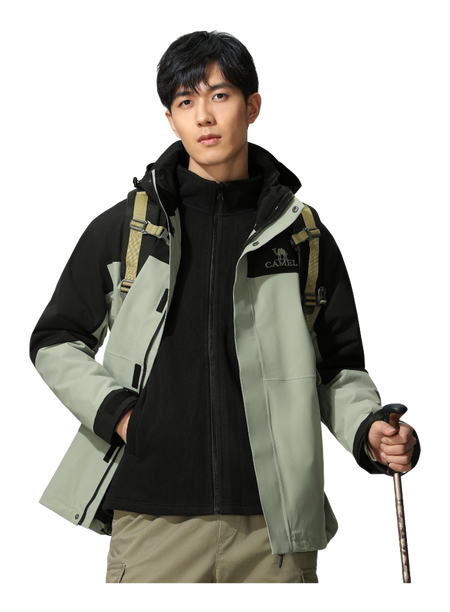CAMEL Hiking Outdoor Adventure Waterproof, Windproof, Breathable, Abrasion Resistant, Thermal Windbreaker Jacket Unisex  vjsneaker.com