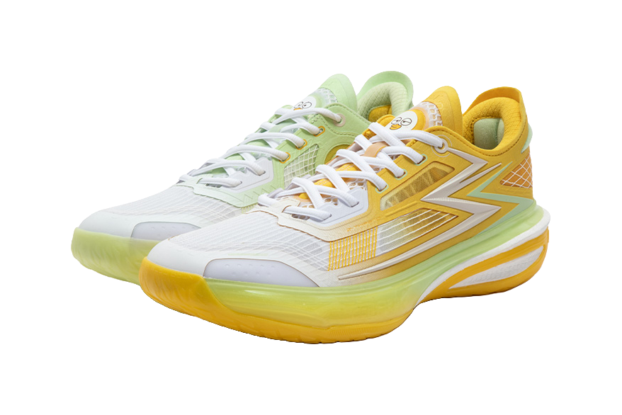 361° Blitz BB Slip Resistant, Abrasion Resistant, Lightweight Low top Basketball Shoes Mens Yellow Green Mismatched  vjsneaker.com