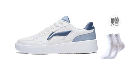 Li Ning Sycee Slip Resistant Cushioning Abrasion Resistant Height Increasing Low top Skateboard Shoes Mens White Blue  VJSNEAKER