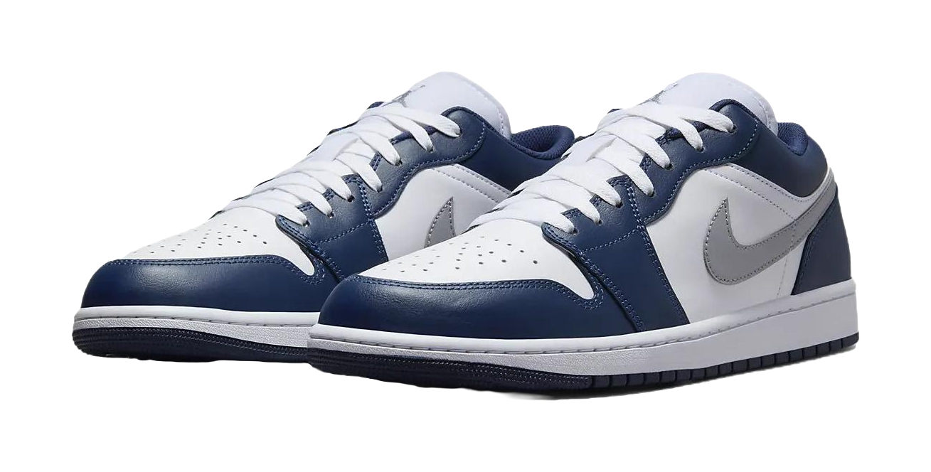 Jordan 1 Low Wolf Grey Midnight Navy  vjsneaker.com