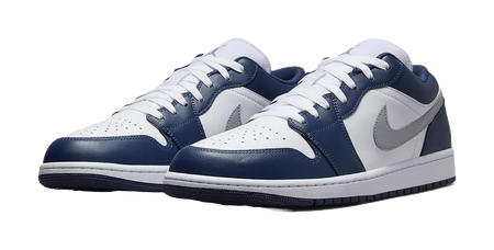 Jordan 1 Low Wolf Grey Midnight Navy  vjsneaker.com