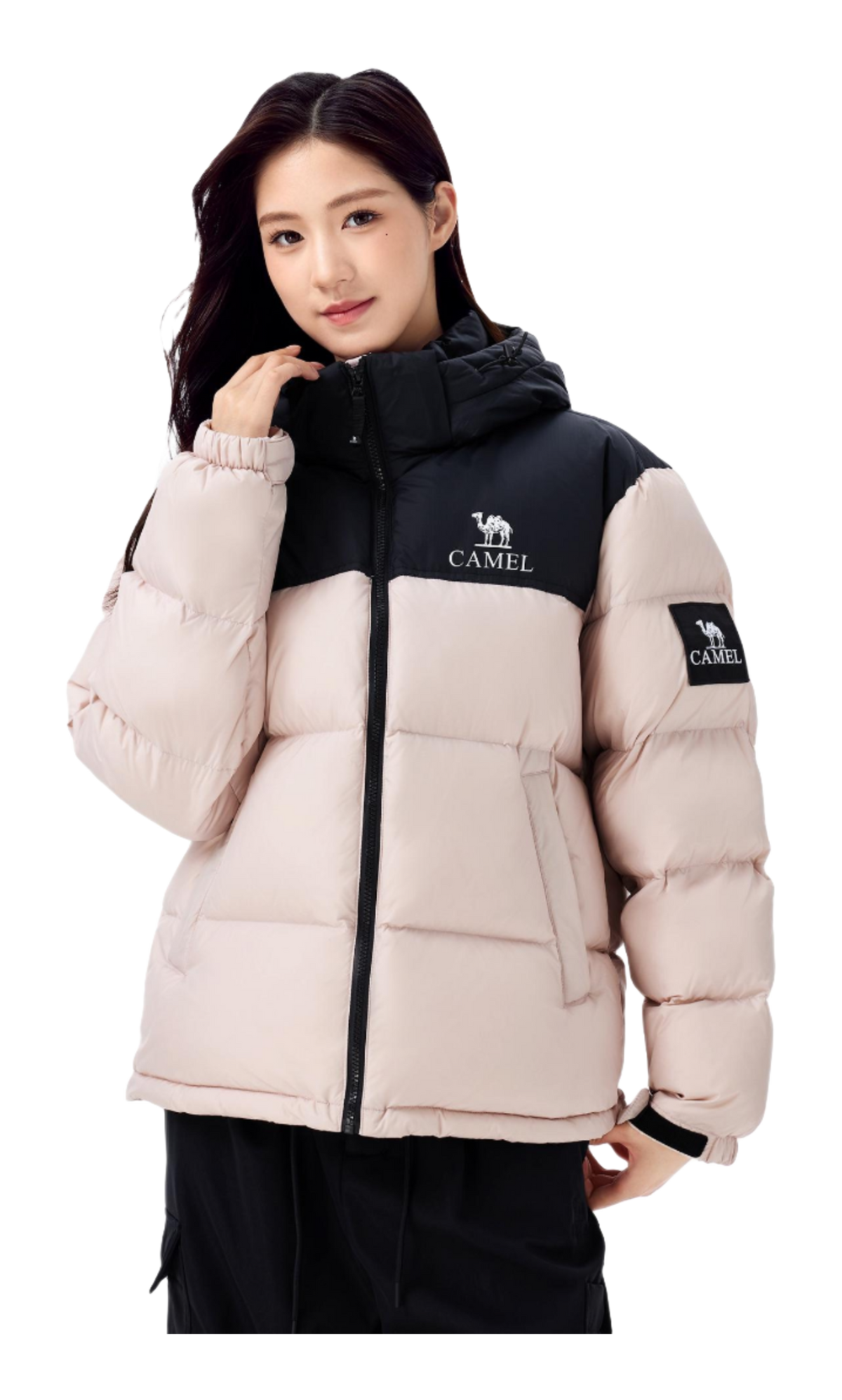 CAMEL Warm Fleece Collection Down Jacket Unisex  vjsneaker.com