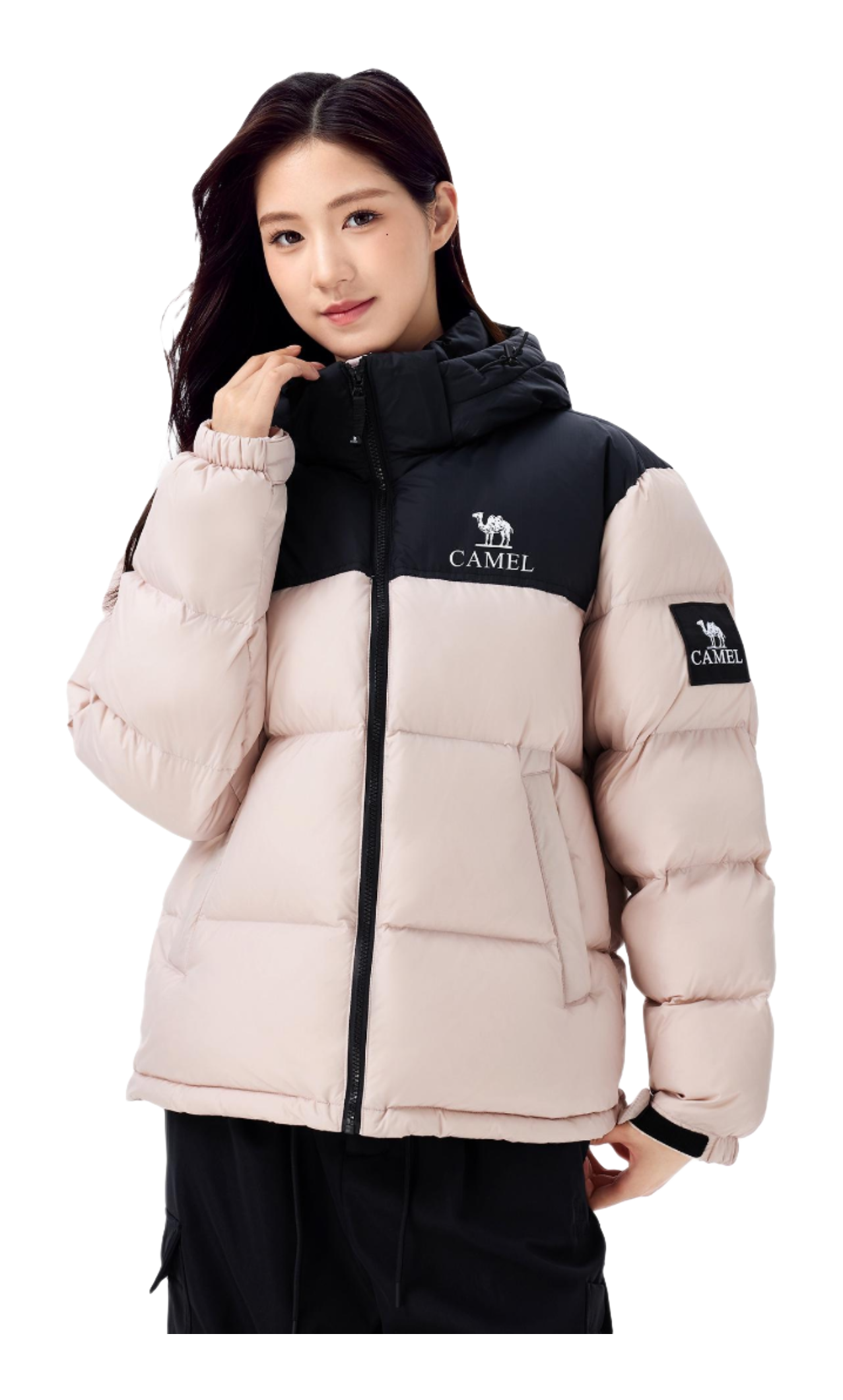 CAMEL Warm Fleece Collection Down Jacket Unisex  vjsneaker.com