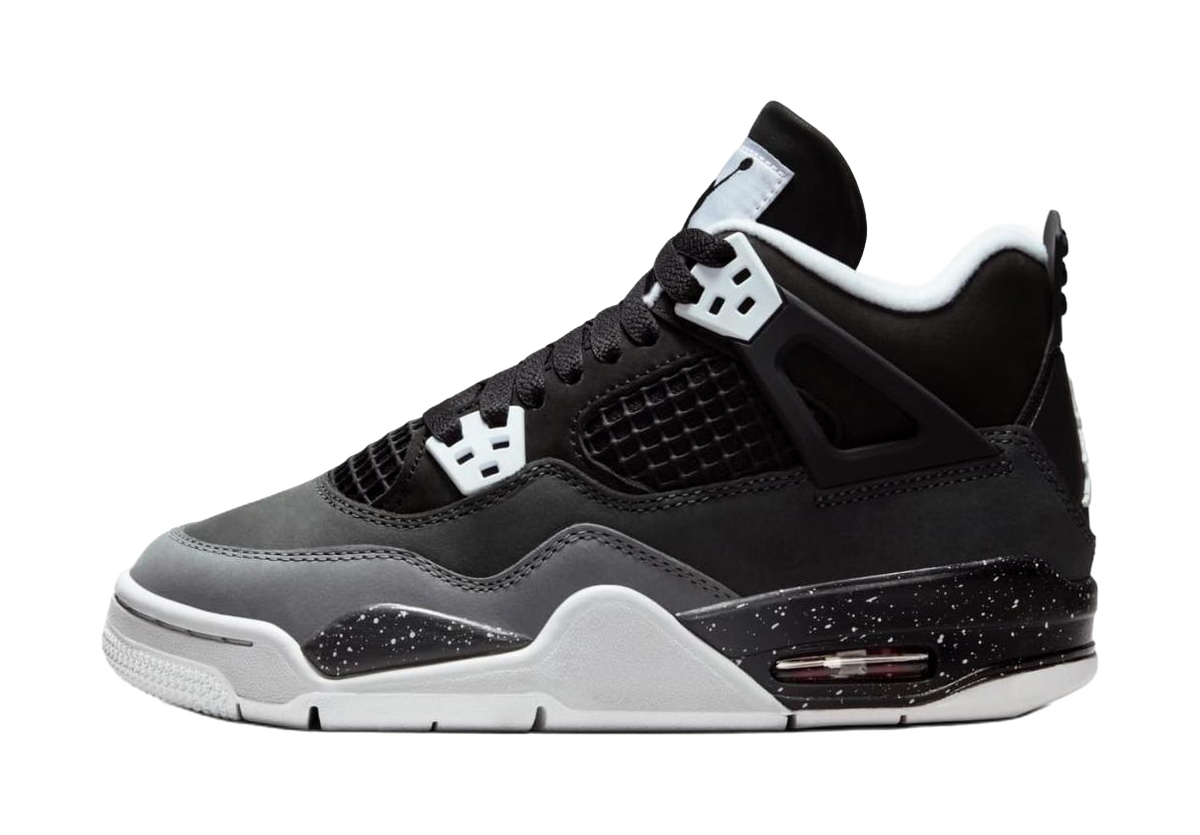 Jordan Air Jordan 4 Slip Resistant Anti Kick High top Childrens Basketball Shoes Black  VJSNEAKER