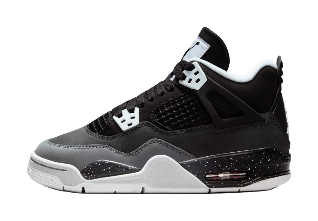 Jordan Air Jordan 4 Slip Resistant Anti Kick High top Childrens Basketball Shoes Black  VJSNEAKER